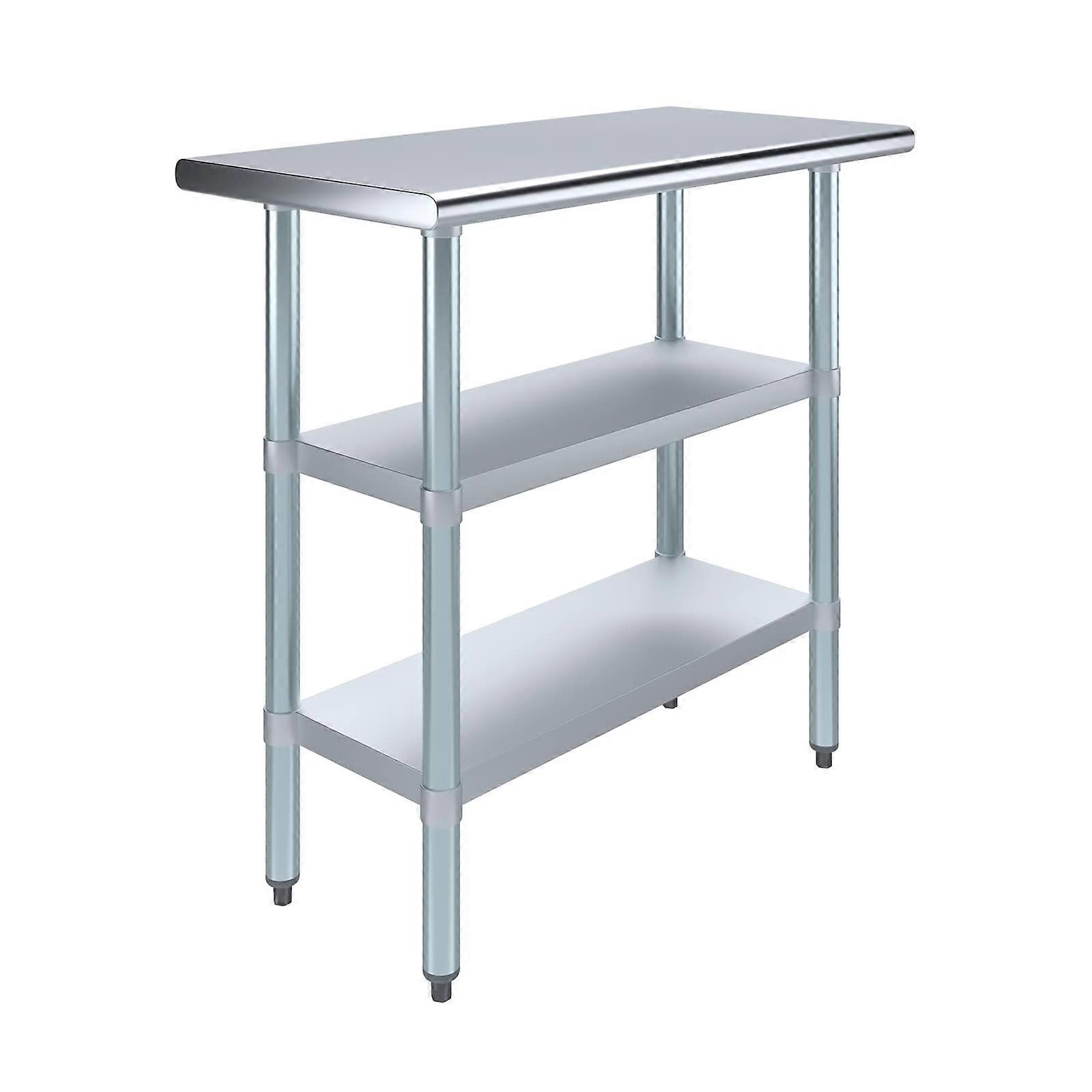 Stainless Steel Work Table, 18x24, Adjustable Undershelf, NSF Certified Commercial Prep Table