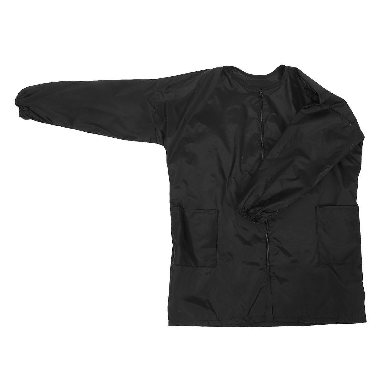 Black Breathable Waterproof Barber Working Smock for Kitchen Use