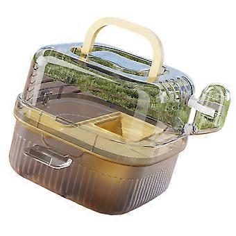 Handheld Hamster Habitat Travel Cage With Clear View Design And Stable Construction For Indoor Outdoor Small Pet Use  Yellow
