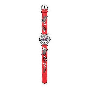 Montre étanche multifonction pour enfants, à quartz, en forme de voiture 3D, rouge, 25 x 3,2 cm, pour l'apprentissage de l'heure (1 pièce).