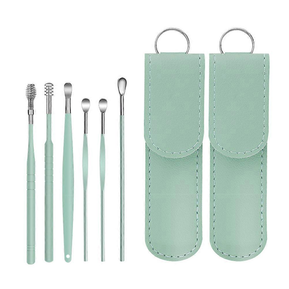 Multi-Function Ear Picker Stainless Steel for Wax Removal 2Sets Portable