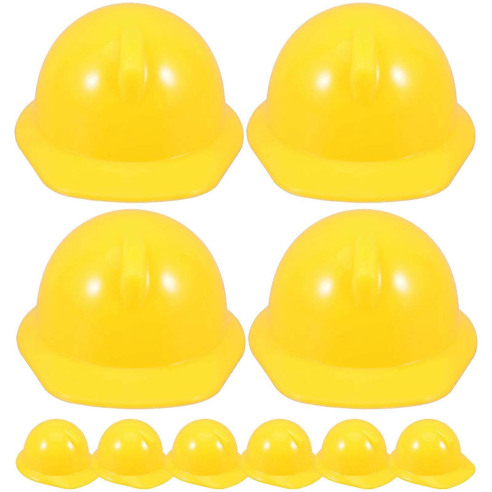 Miniature Construction Hat Plastic Mini Construction Cap for Display 10Pcs