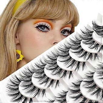 Lashes Natural Look False Eyelashes 8 Pairs Pack Wispy Lashes with Clear Band 3D
