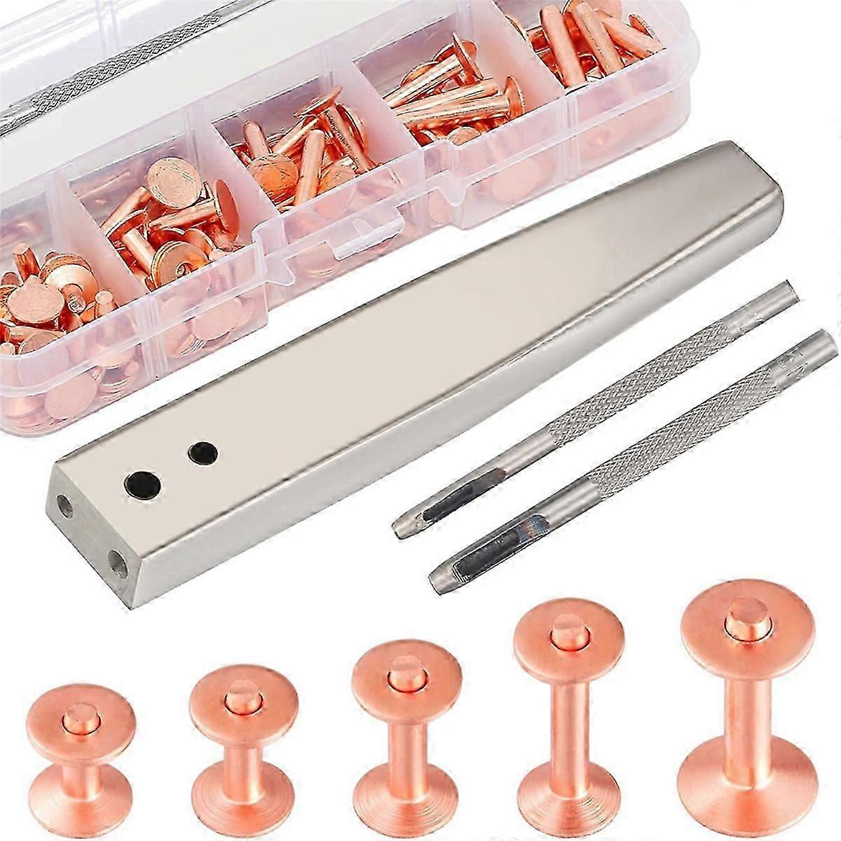 50 Sets Copper Rivets Various Leather Rivet Kits for Repairing