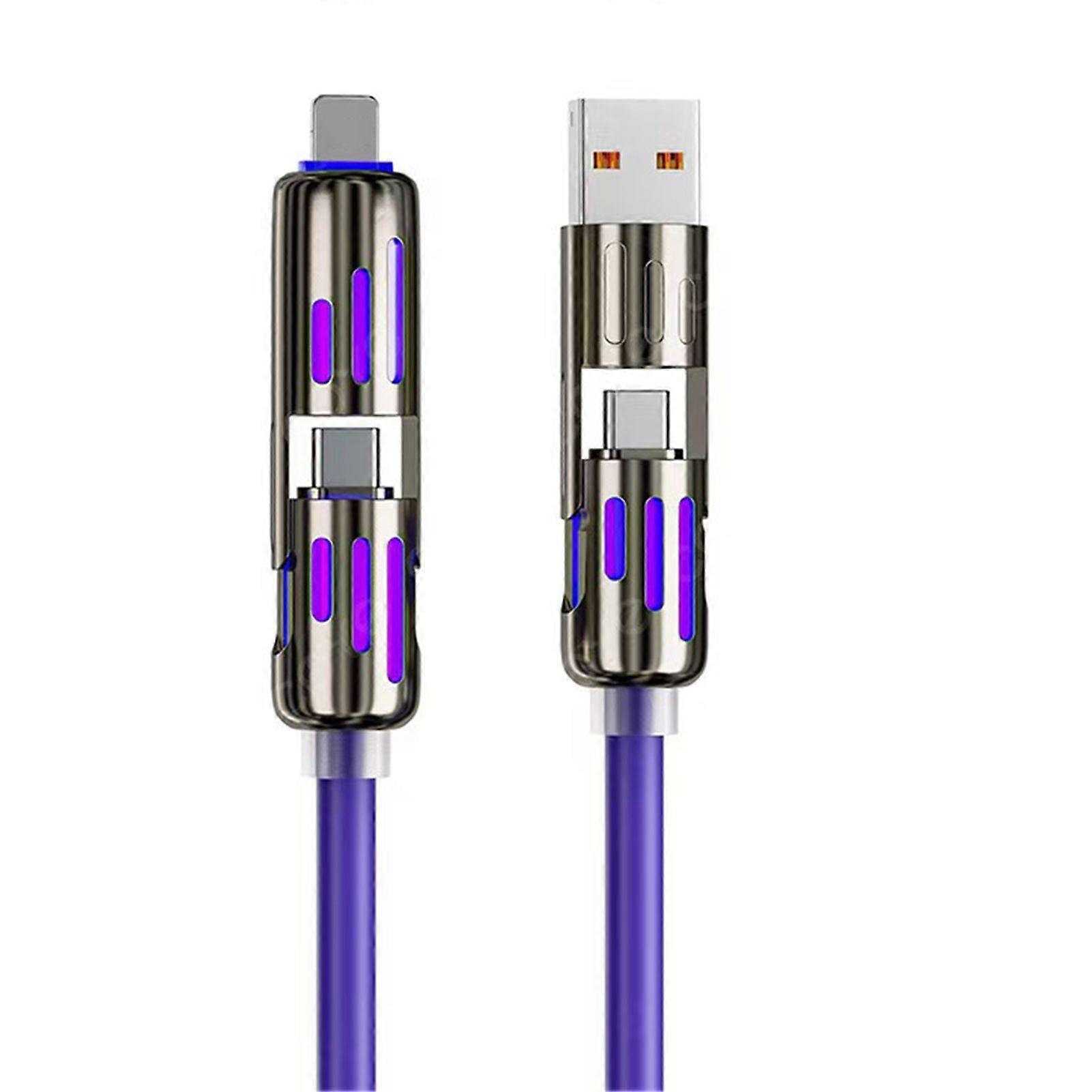 Fast Charging Data Cable 240W Thickened Silicone Charging Cable Multi-Protocol Data Transfer Cable Compatible iphone Tablets