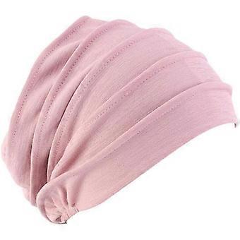 Hijab Undercap Cotton Sleep Cap Chemotherapy Cap Headscarf Head Wrap Chemo Hat for Women (Pink) Hijab Cap