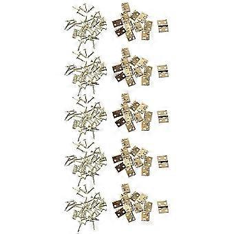XYCY-60pcs 1/12 Dollhouse Miniature Furniture Cabinet Closet Mini Hinges - Golden
