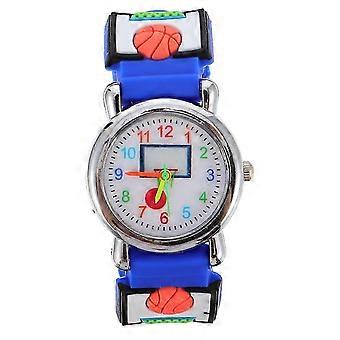 Cartoon 3D Kids Watch Basketball Pattern Wristwatch compatible with Child