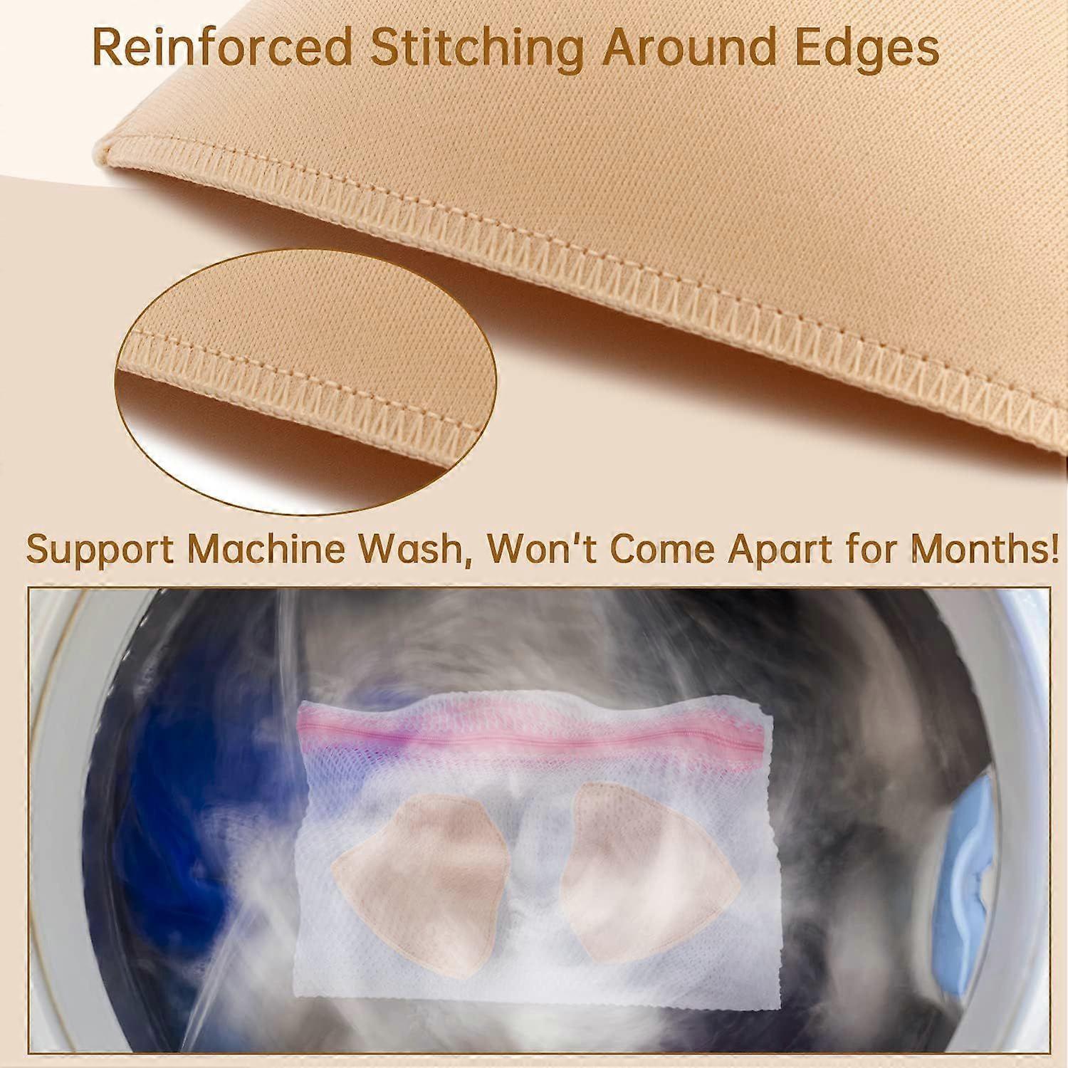 Bra Pads Inserts 4 Pairs Sewn Edges Breast Padding