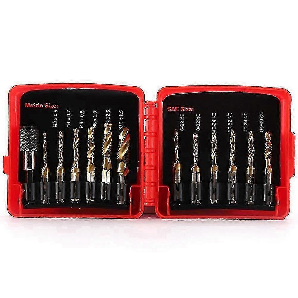Screw Thread Tapping Drill Bit Set 13pcs Titanium Combination Metric Tap Kit