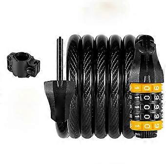 Bike Combination Lock Portable Lightweight Cable Bike Lock Cycling Accessory for Mountain Bike Scooter 1.5m / 4.9ft 5 Digit YMQX)