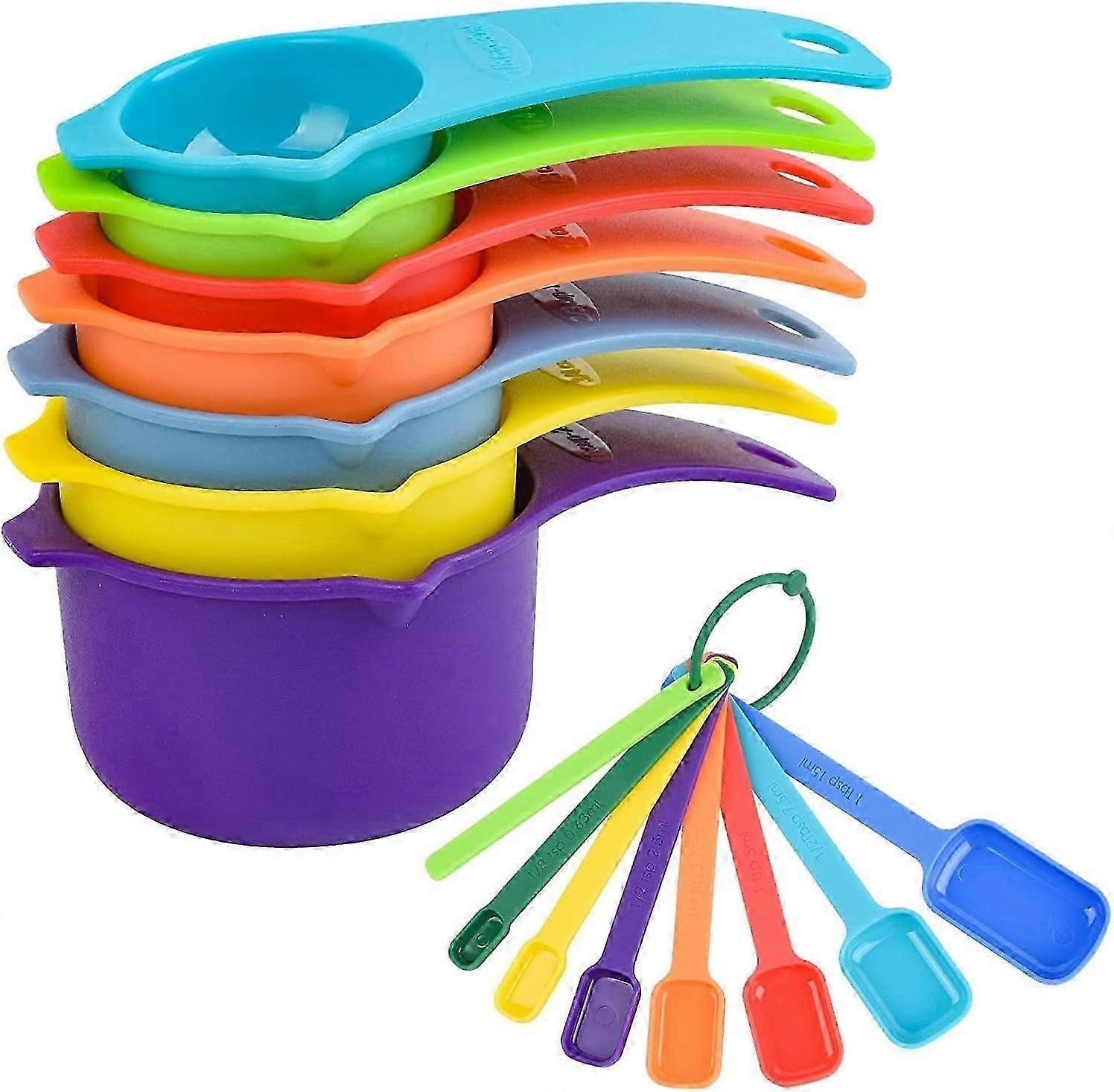 NICECEE 15 Pcs Measuring Cups And Long-Handled Measuring Spoons
