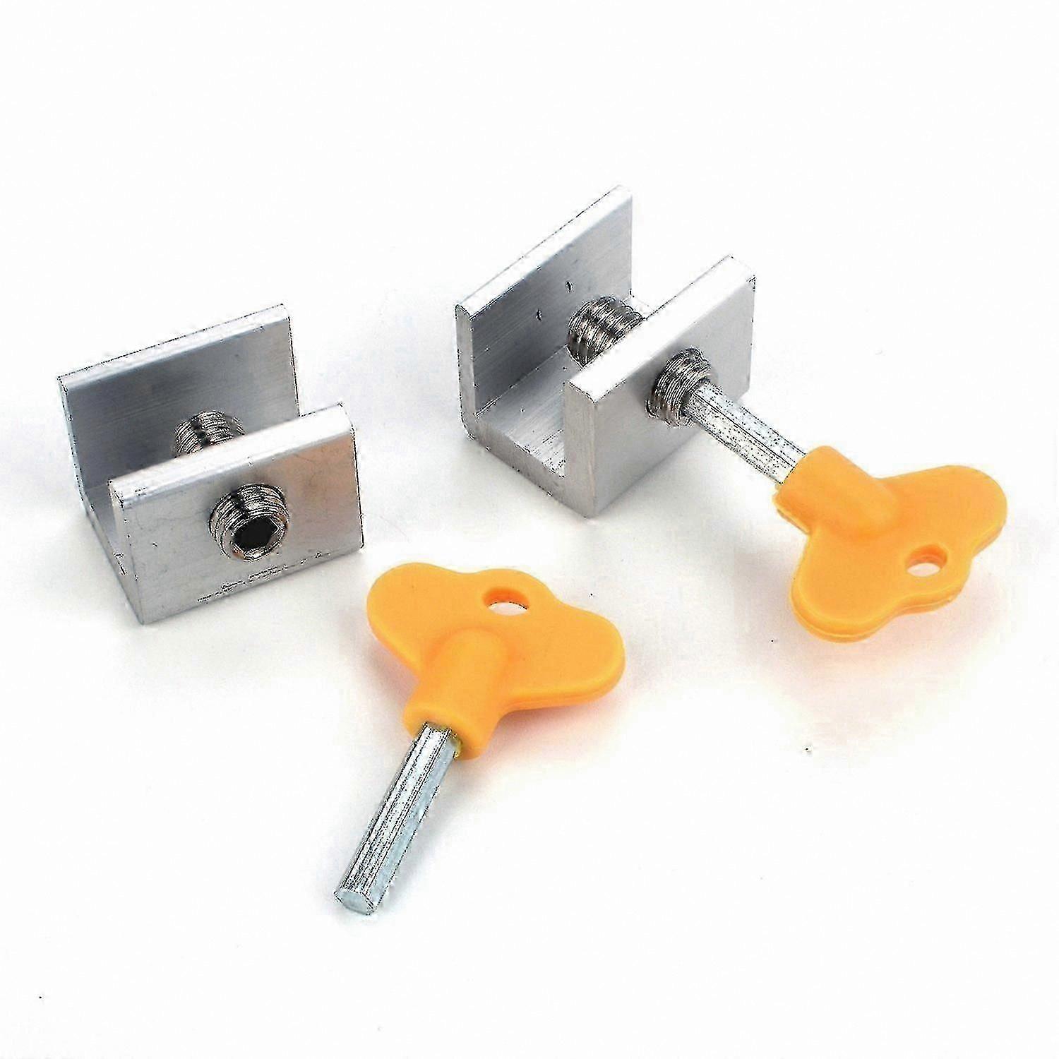 8 Pack Window Security Stops for Sliding Sash Frames, with Keys, Aluminum Alloy