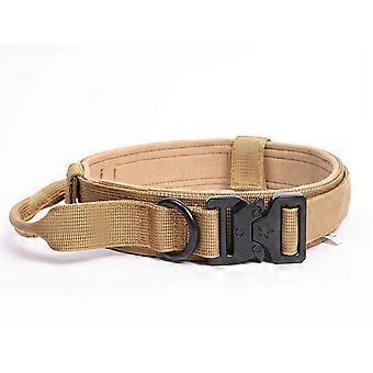 Dog Collar Safe Adjustable Comfortable Military Training Dog Collar for Medium Large Dogs Khaki M (36?48cm /14.2?18.9in )