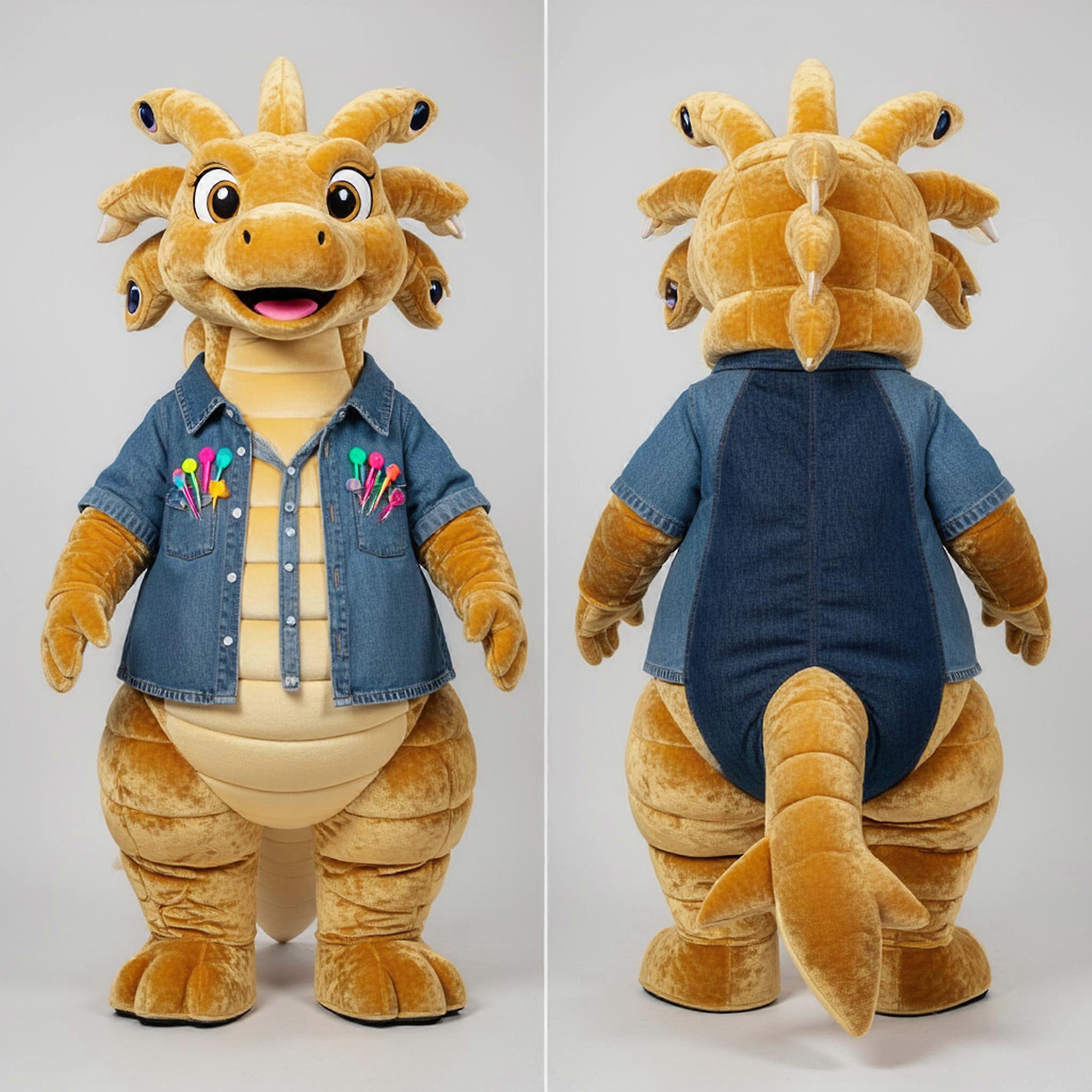MASTICOT Golden Plush Cartoon Hydra Mascot