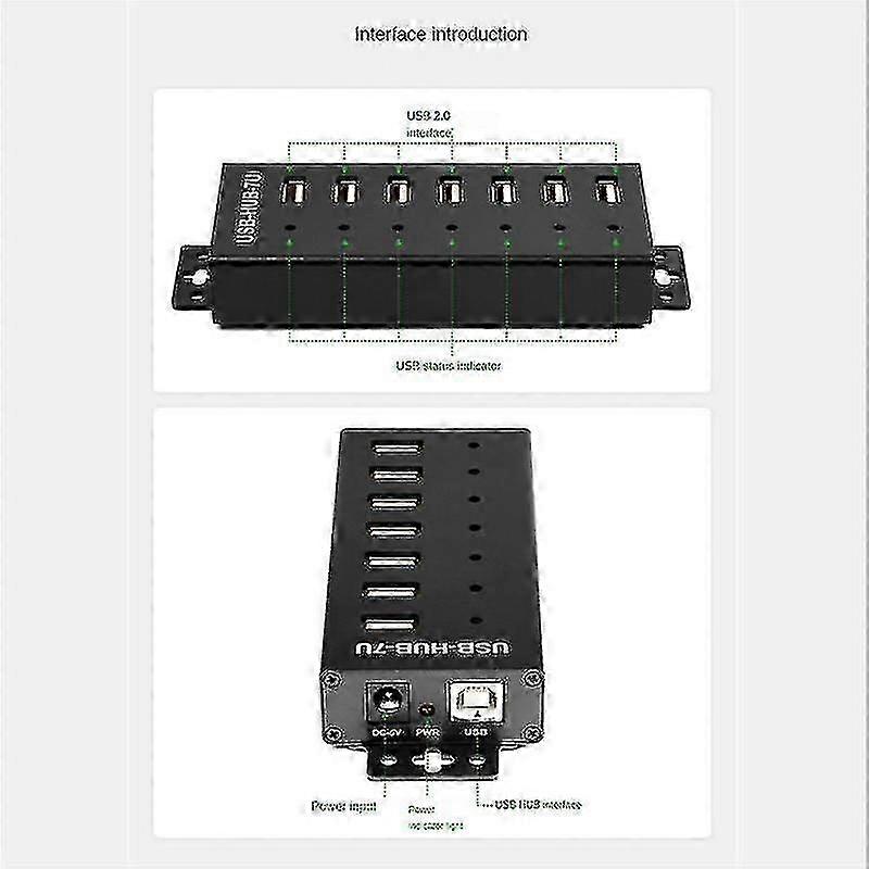 Industrial Grade 7-port Usb Usb2.0 Multi Interface Adapter Us Plug
