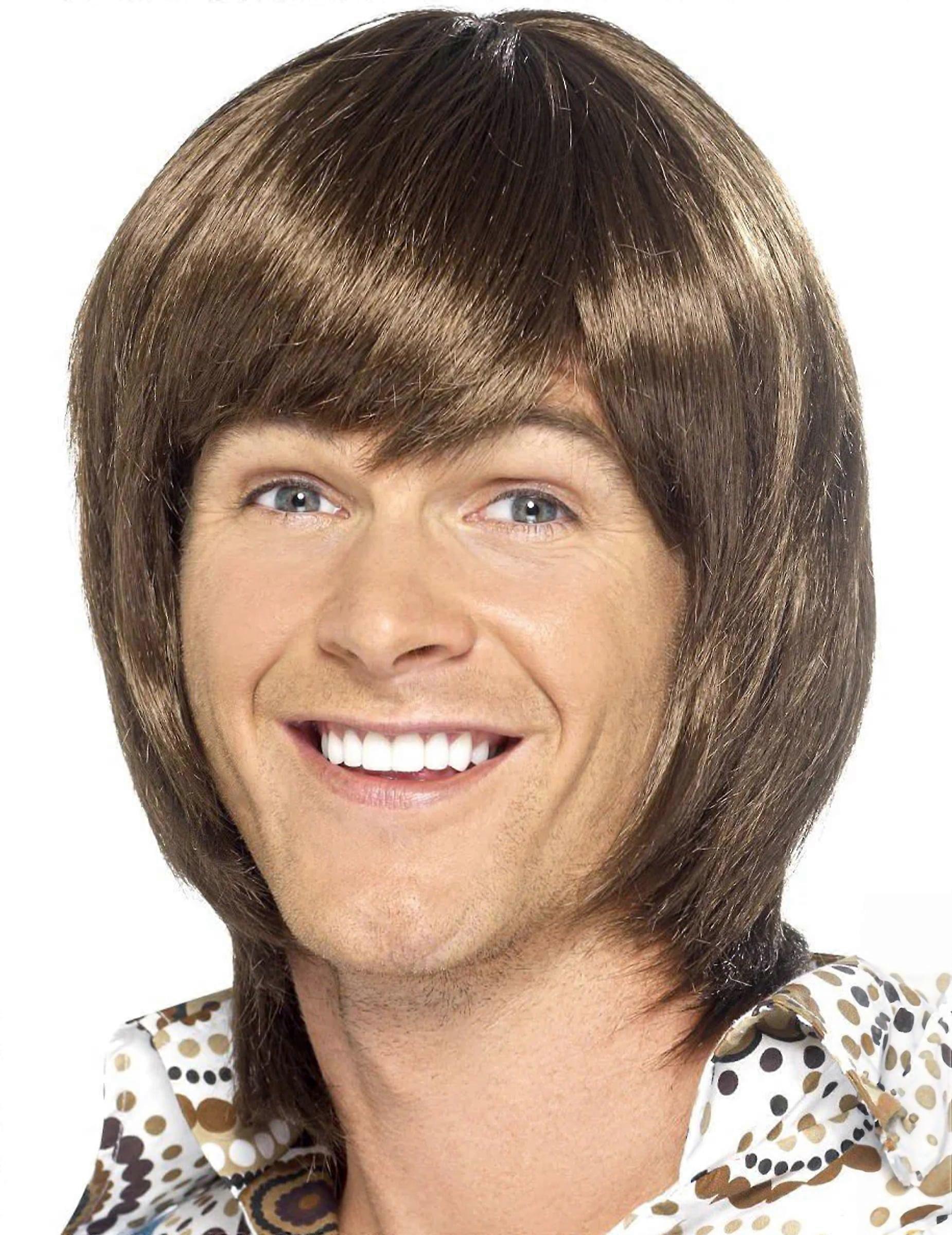 Brown 70s wig for men