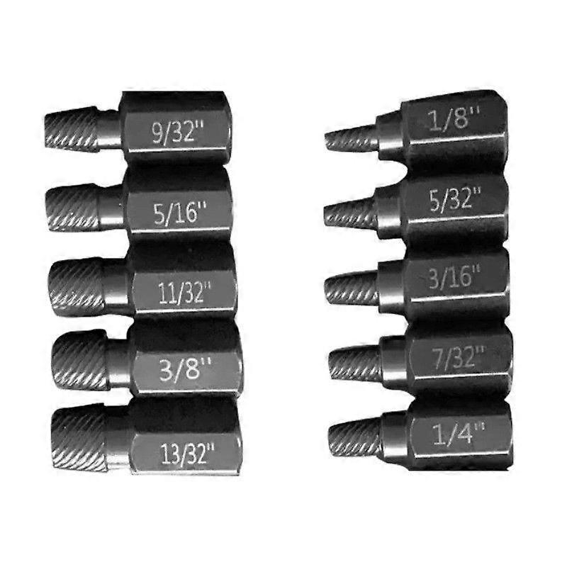 10pc Bolt Extractor Set for Removing Broken Stripped Screws Hex Socket