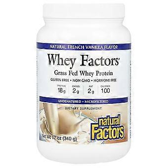 Natural Factors, Whey Factors, Grasgefüttertes Molkenprotein, Natürliche französische Vanille, 12 oz (340 g)