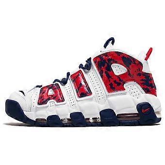 Nike Air More Uptempo Red Navy Camo Air Synthetic Leather Cushioning Slip Resistant Abrasion Resistant Mid top CZ7877-100
