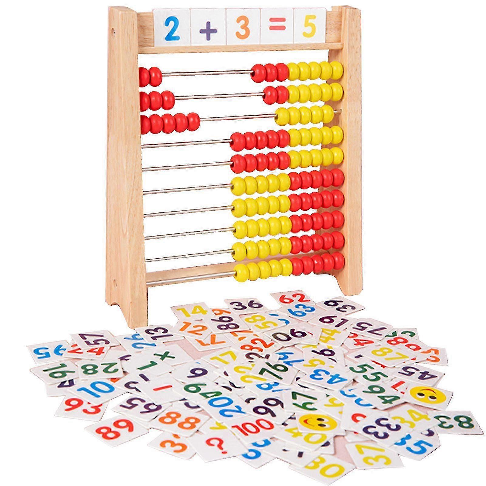 Educational Wooden 100-Bead Math Rack