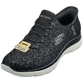 Skechers Slip-ins Summits Vegaaniset naisten muotikouluttajat mustaa kultaa