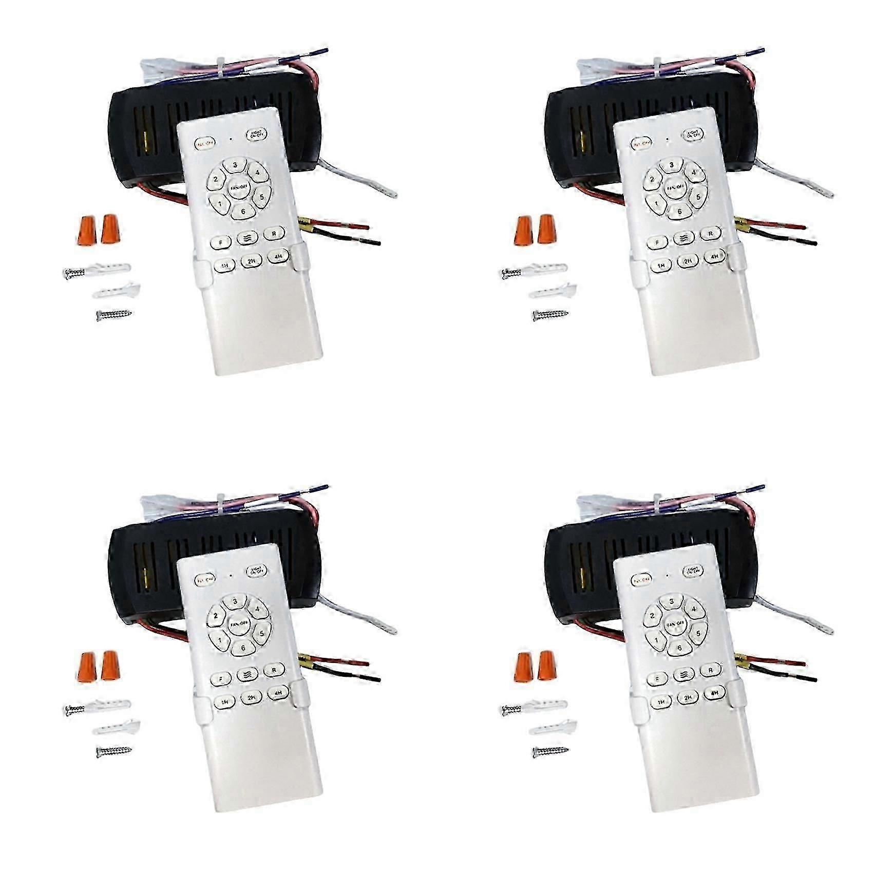 4X Frequency Conversion Ceiling Fan Remote Control Kit Light High Voltage 6-Speed Remote Receiver Controller      az
