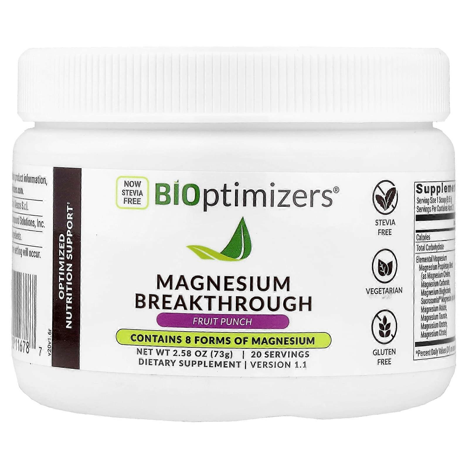 BIOptimizers, Magnesium Breakthrough, Fruit Punch, 4.4 oz (126 g)