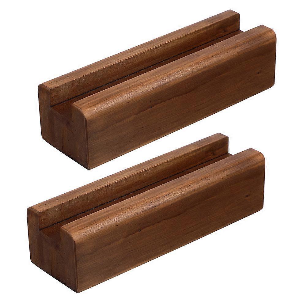 Floor Mirror Stand for Holding 2Pcs Walnut Solid Wood Base Holder