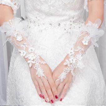1 Pair New Flower Finger Hook Bridal Wedding Dress Gloves Classic Elegant Texture Bride Gloves Lace Lace Gloves Bridal Party