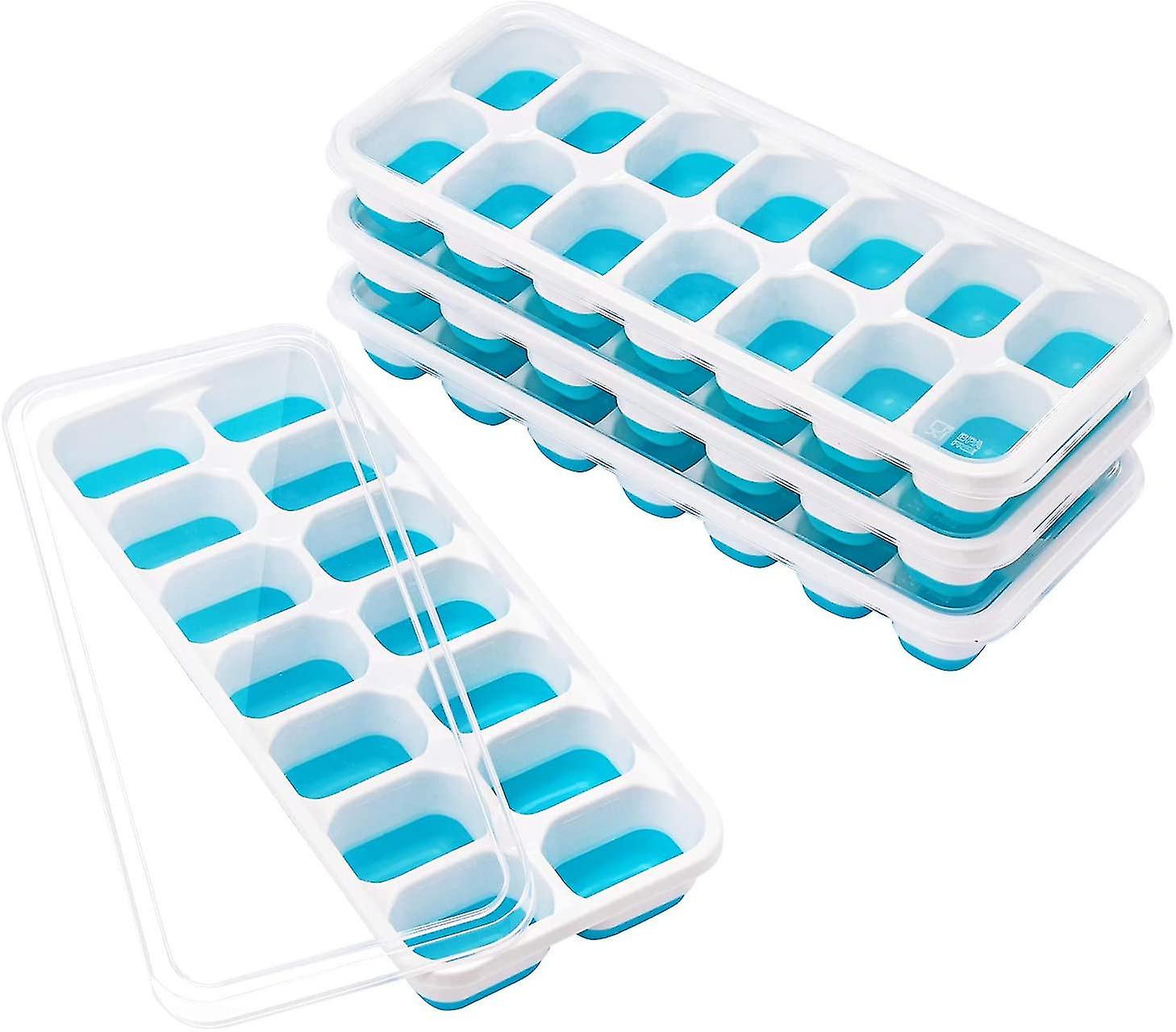 14-compartment Ice Cube Tray 4-pack Silicone Ice Cubes With Lid