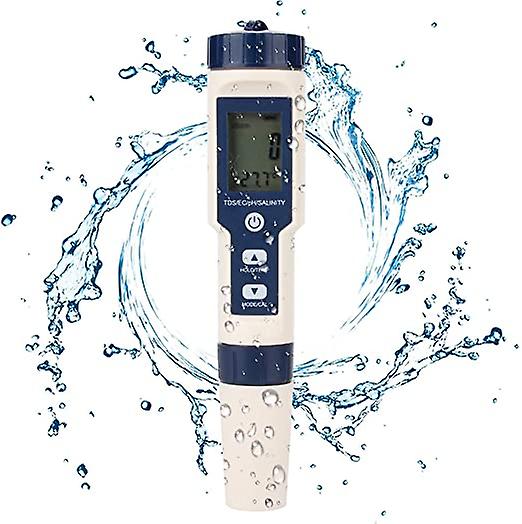 Haofy Water Tester 5 in 1 Multifunctional Water Quality Tester, Digital TDS/EC/Salinity/PH/Temperature for Drinking Water, Pool, Aquarium, Fish Tank,