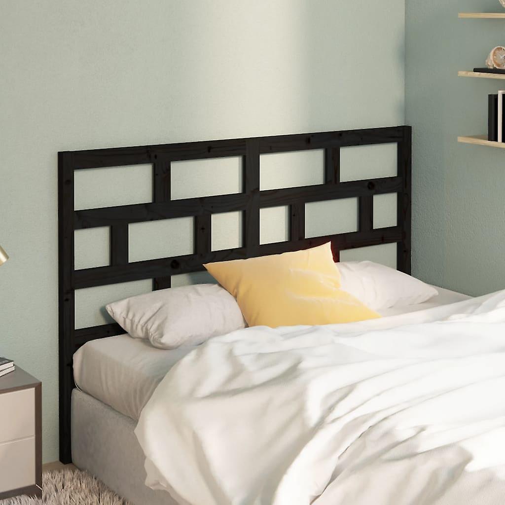 Headboard Black 156x4x100 cm Solid Pine Wood