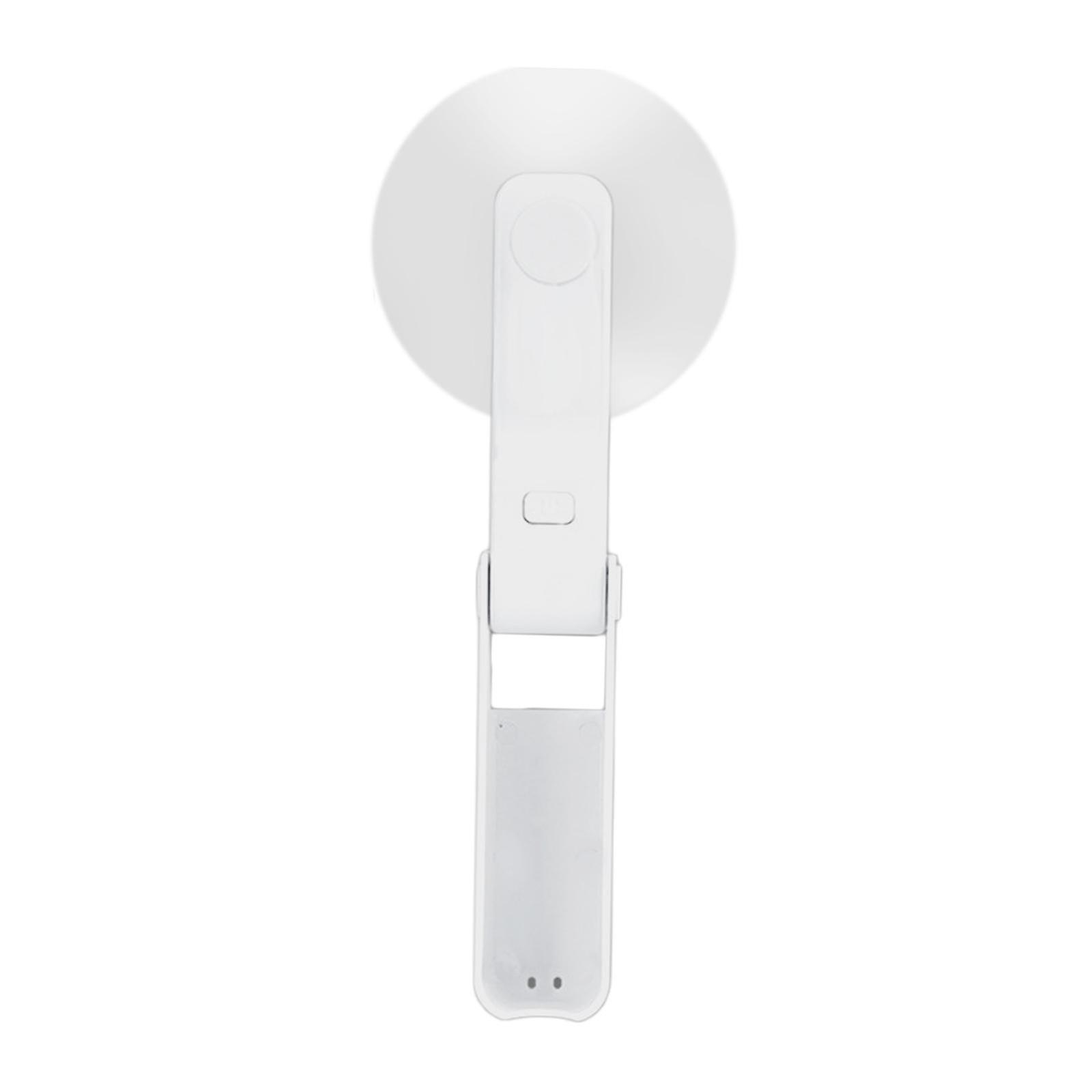 Mini Hand Held Fold Fan Adjustable Portable Rechargeable Office White Large