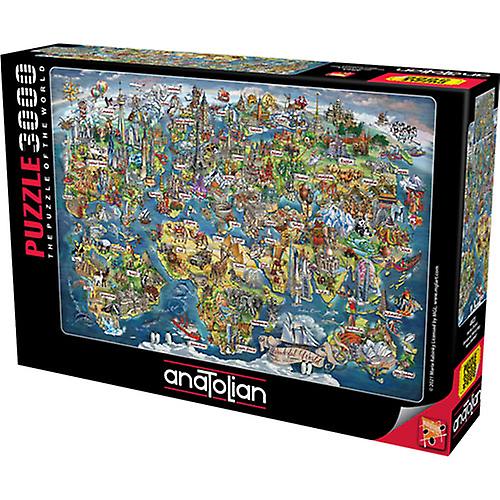 WORLD MAP Anatolian the Puzzle Of the World 3000 Pieces Jigsaw Puzzle Ages 4+