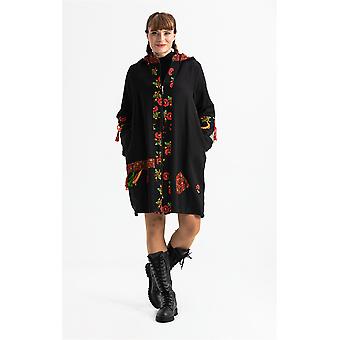 Long Sleeve Flannel Zipper Detailed Puskullu Coat