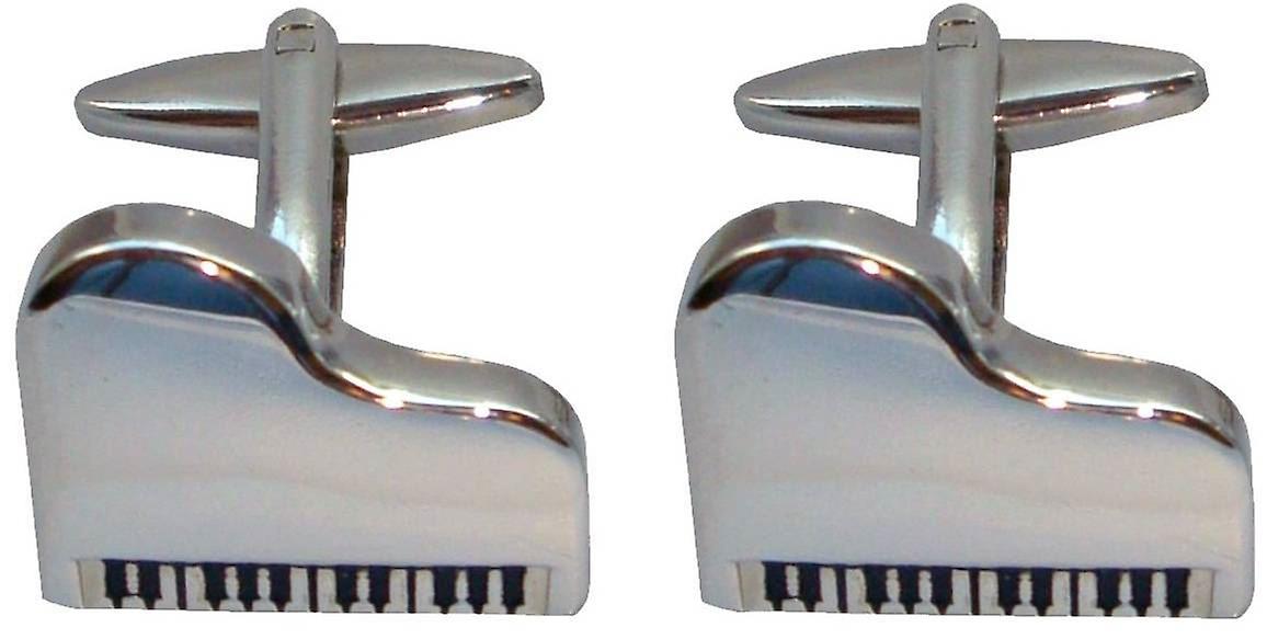 Bassin and Brown Silver Piano Cufflinks - Silver