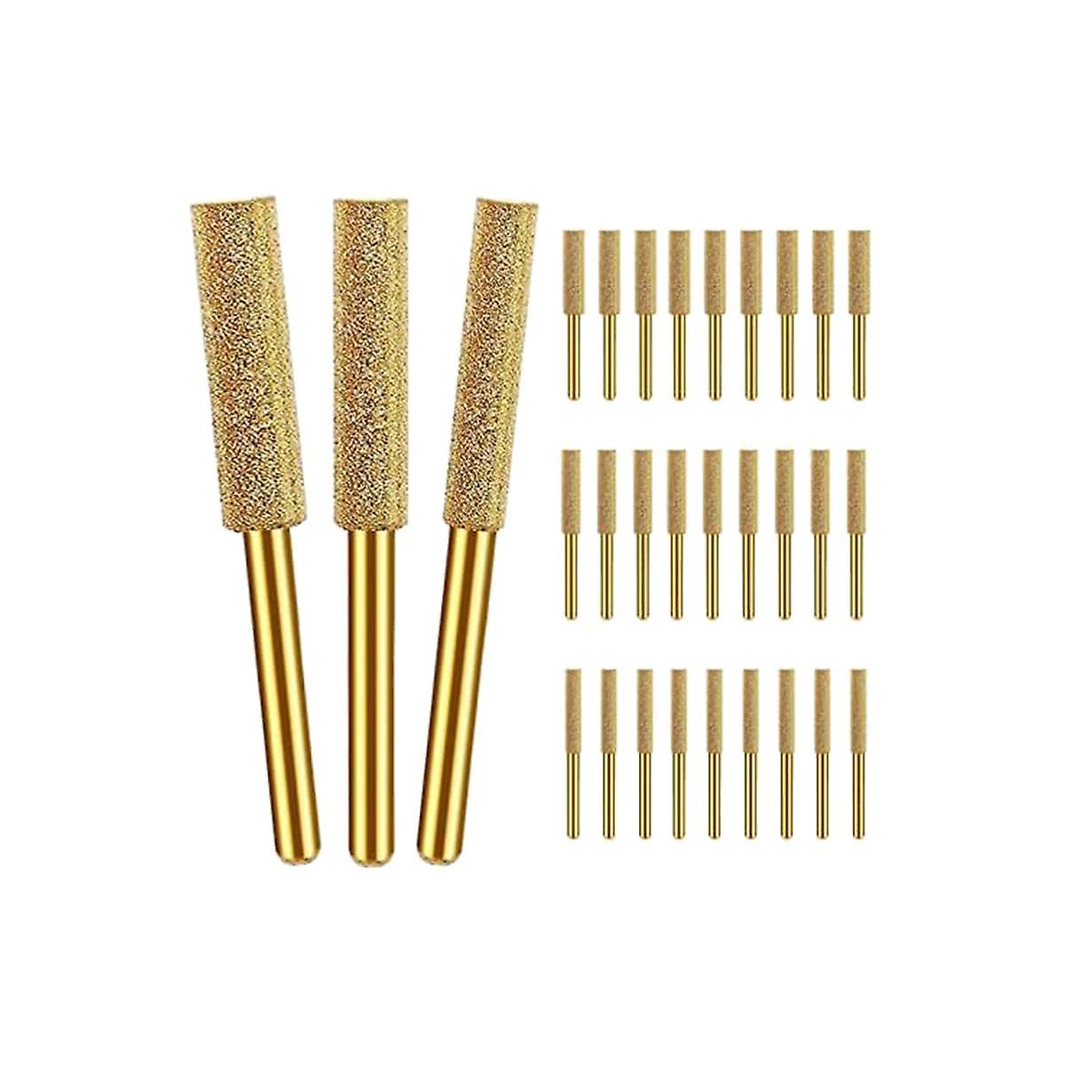 30Pcs Diamond Chainsaw Sharpener, 3 Size Chainsaw Sharpener Bits, for Chain Saw, (5/32inch, 3/16inc