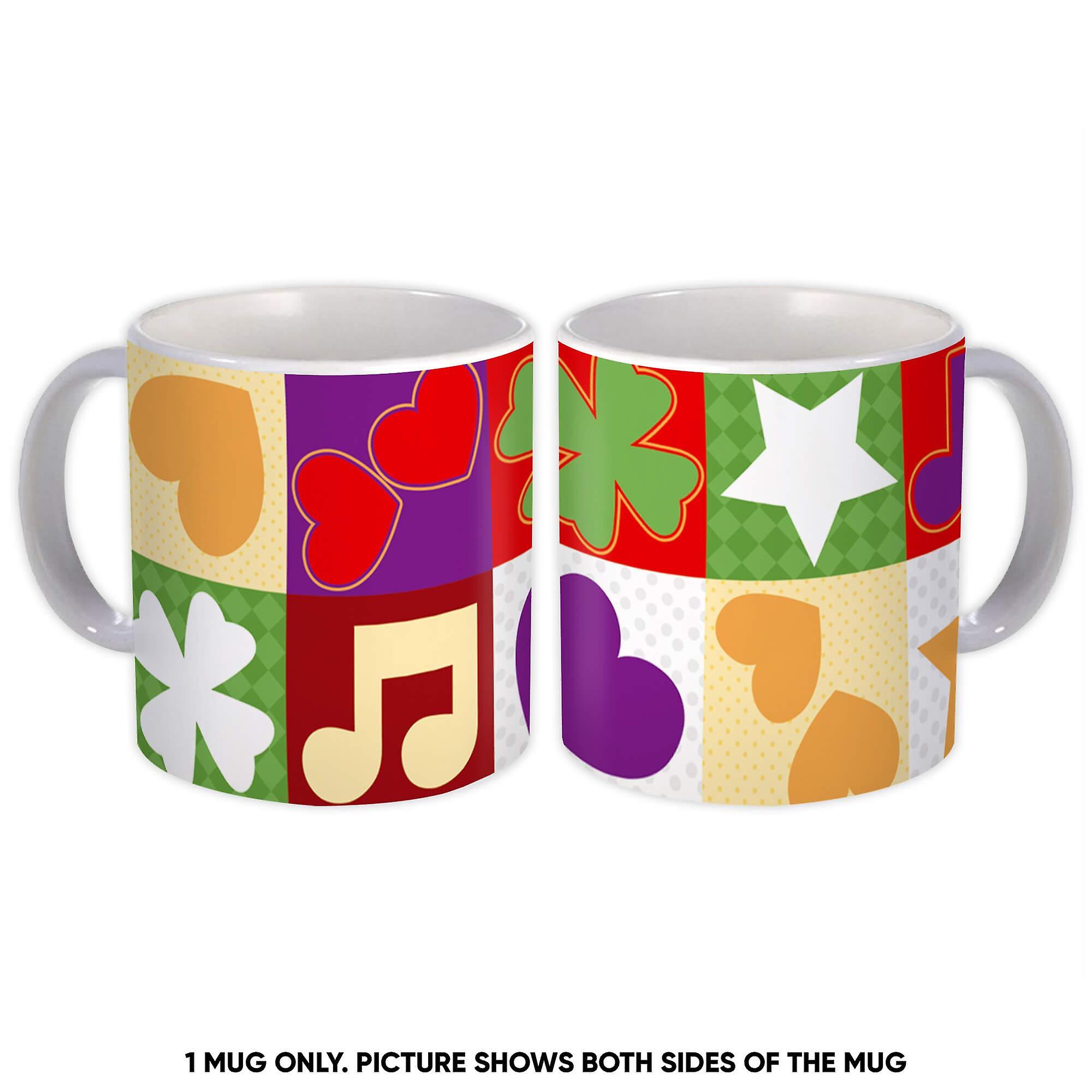 كوب هدية: قلوب النوتات الموسيقية الحب