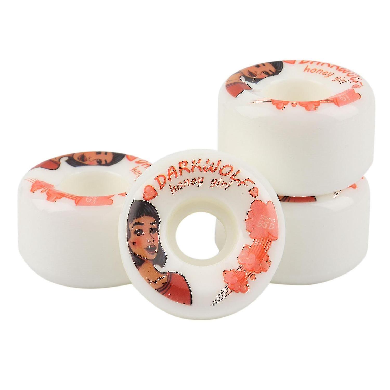 Darkwolf 4pcs 102a Pu Wheels Compatible With Long Skateboard Cruiser Wheels, Type A