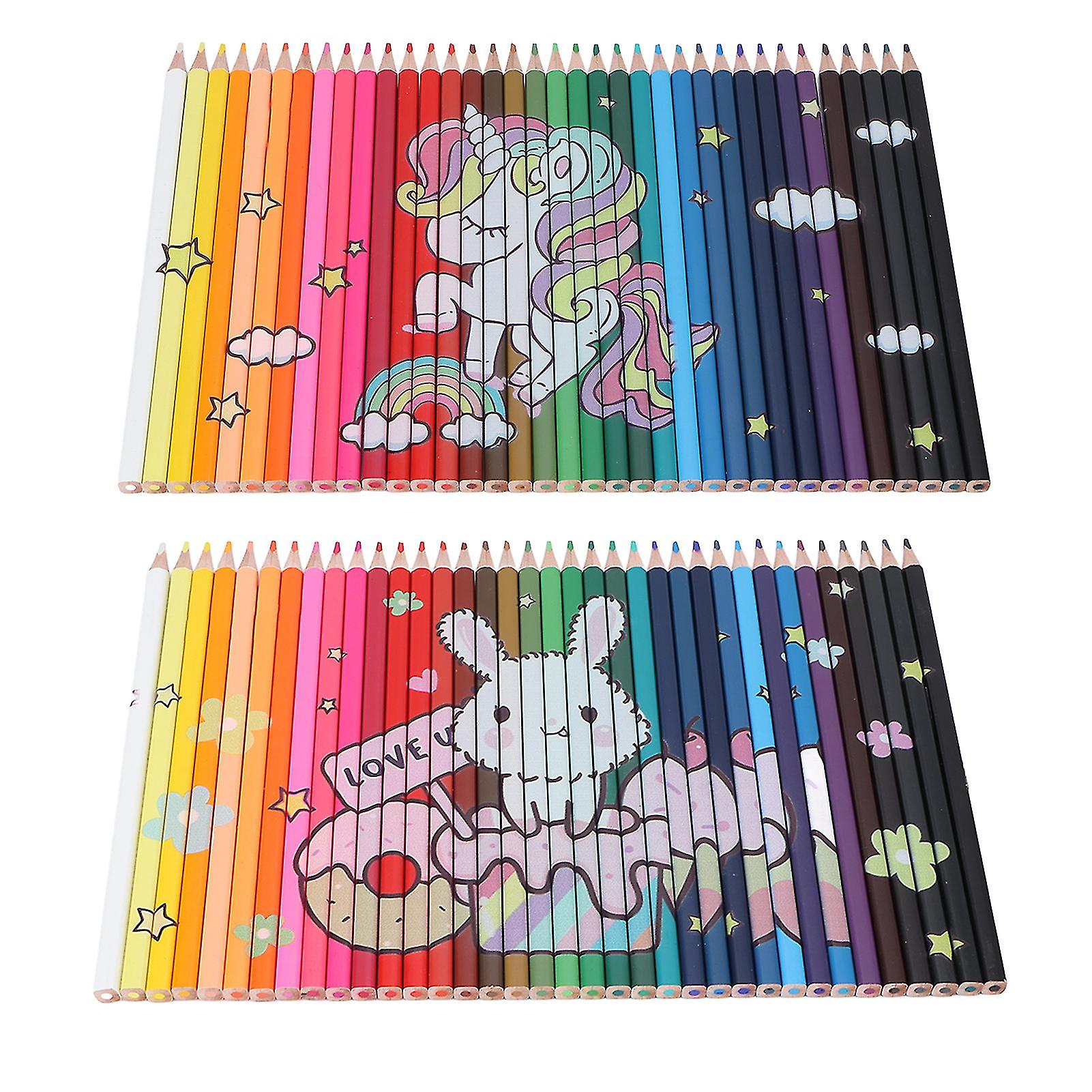 72pcs Colored Pencils Set, 36 Bright Colors, Smooth & Safe Art