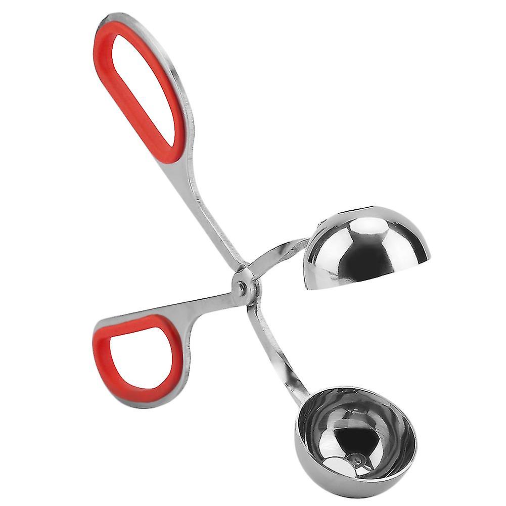 Ball Maker Meatball Scoop-Stainless Steel Non-sticky Meatballs Rice Balls Clip Maker Melon Baller Kitchen Tool (Color : Red, Size : S)