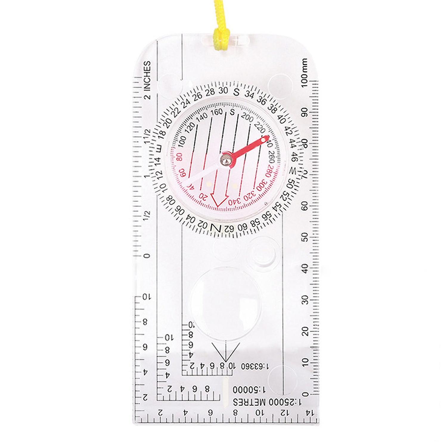 Guide Compass Transparent Widely Applied Portable Professional Scale Ruler Compass compatible Outdoo