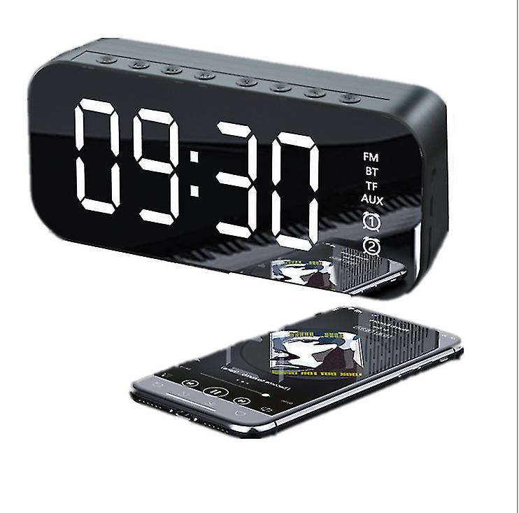 Black Multifunctional Led Digital Alarm Clock, Bluetooth Speaker, Bedside Desktop Luminous Electronic Music Box Az20393
