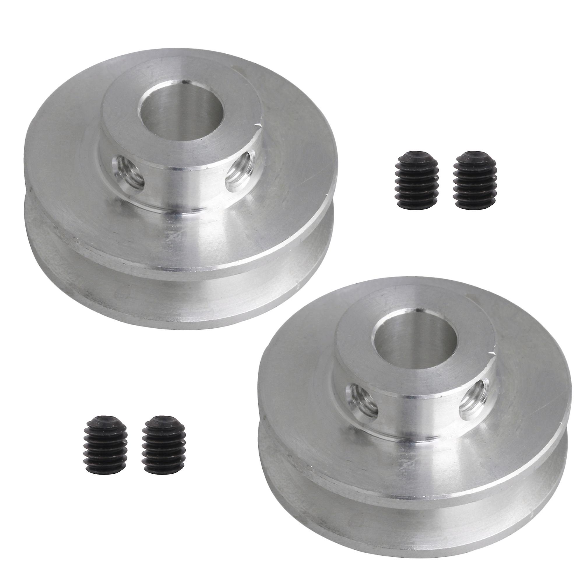 2 Pcs Al. Single Groove Pulley 31mm Dia 8mm Fixed Bore for Keyed Shaft