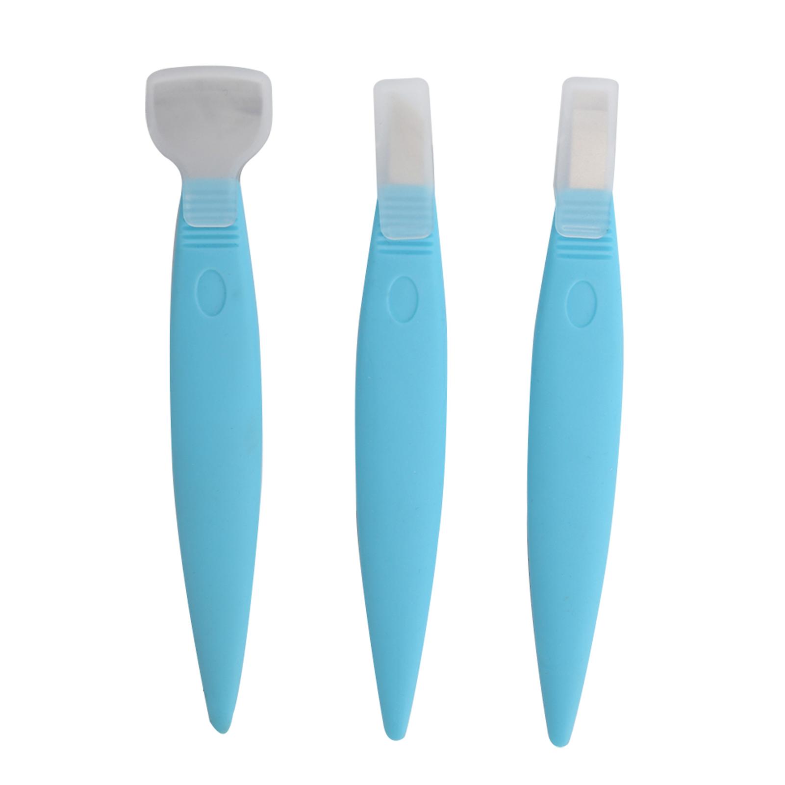 3Pcs Stainless Steel Pedicure Knife Set for Correcting Ingrown Toenails and Removing Dead Skin, Blue