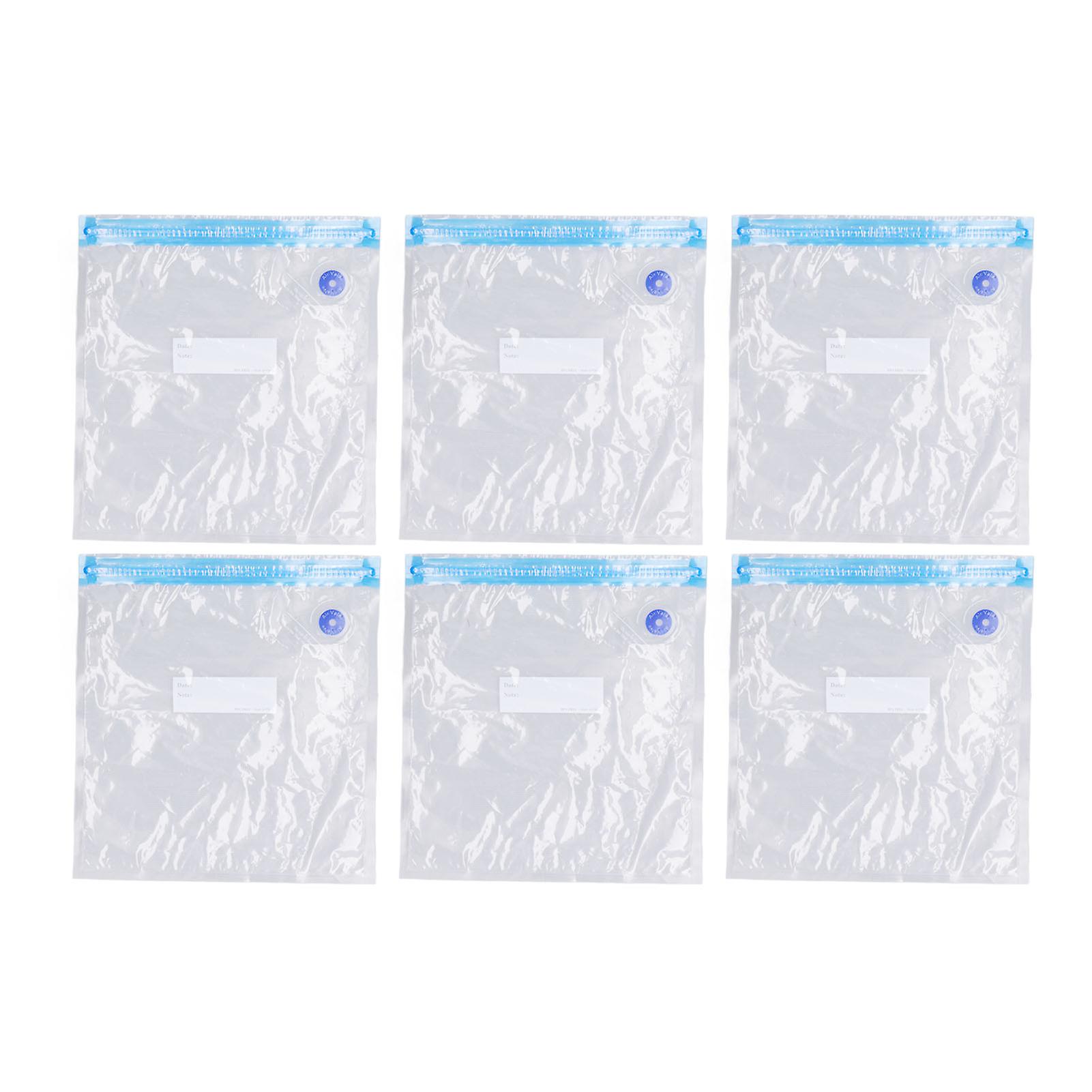 Uadme Vacuum Sealer Food Storage Bags, 6 Pcs Reusable Transparent BPA Free Sous Vide Bags for Food Storage and Cooking, 3 Size Optional Sealed VXS9T