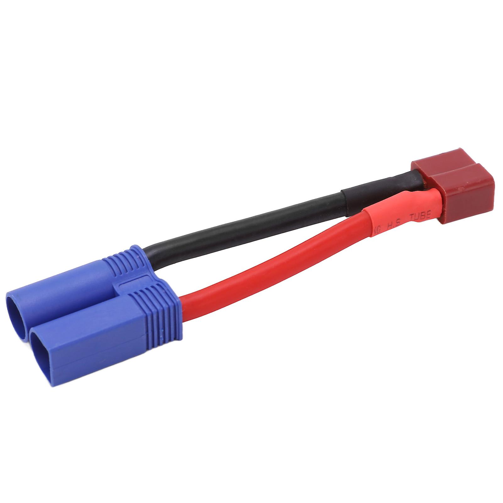 T Female to EC5 Male Wire Reliable Connection Short Circuit Protection 12AWG T Plug Connector for RC Car/ Aircraft Model