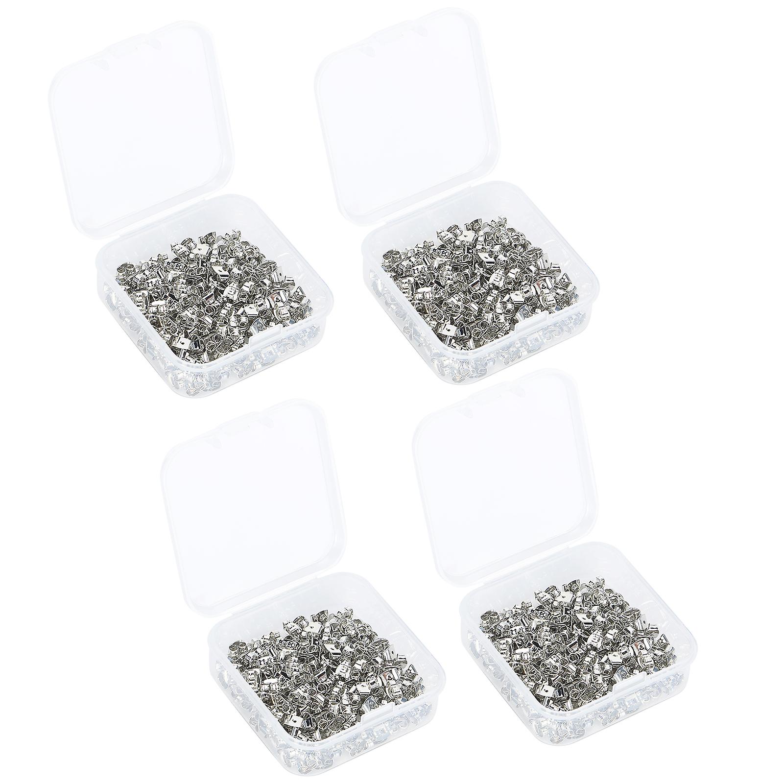 800Pcs Earing Backs Iron Secure Stoppers Locking Pads Replacement with Storage Box for Studs