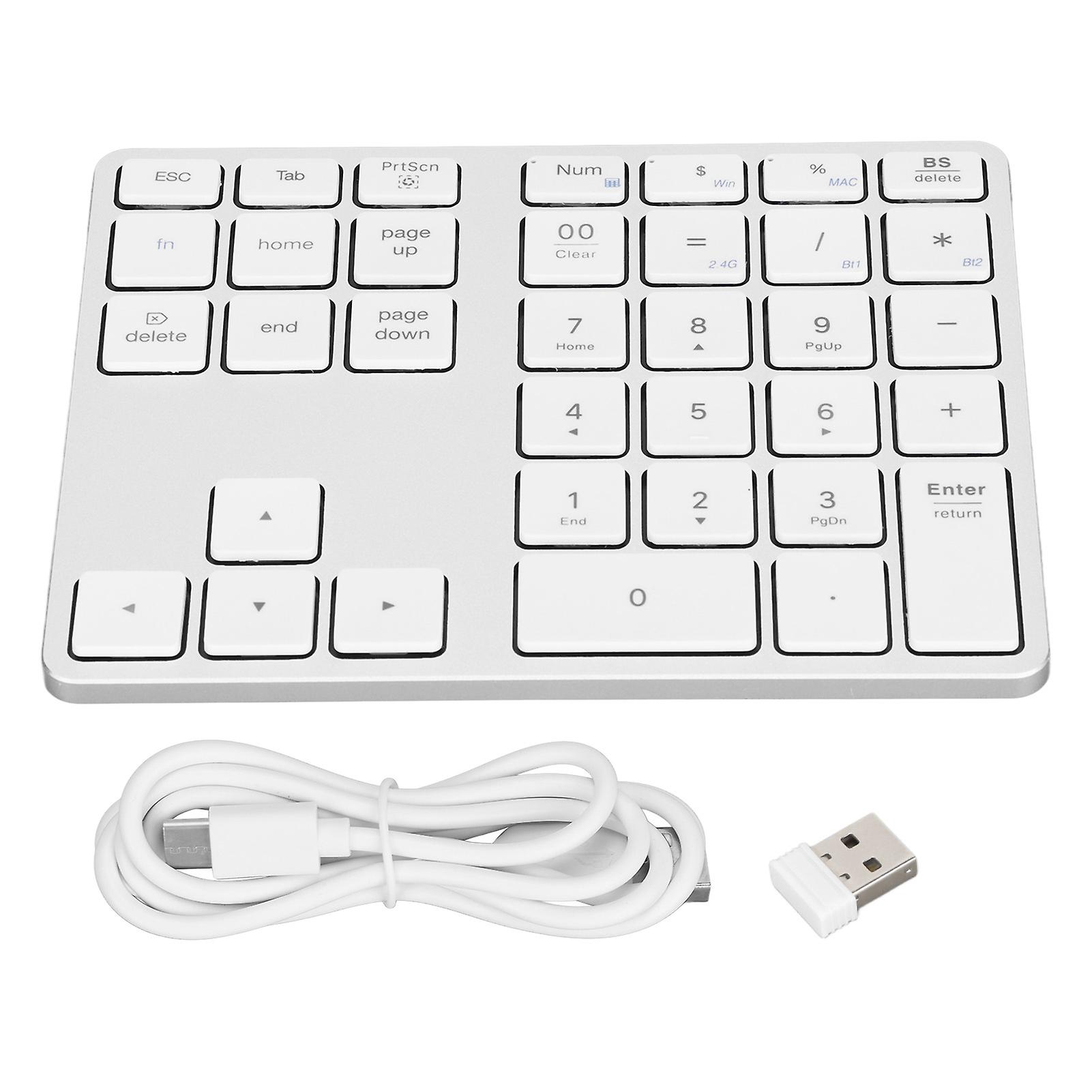 Wireless Numeric Keypad 35 Keys Slim 2 Connection Method Bluetooth Portable Number Pad for Home Office Travelling Business Trip